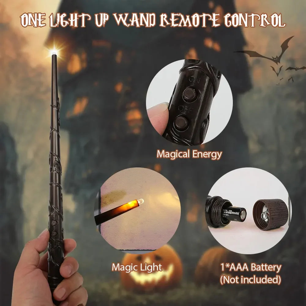 Floating Candles with Wand 12 Pcs Magic Hanging Candles Flickering Warm Light Flameless Floating LED Candle Halloween Decoration
