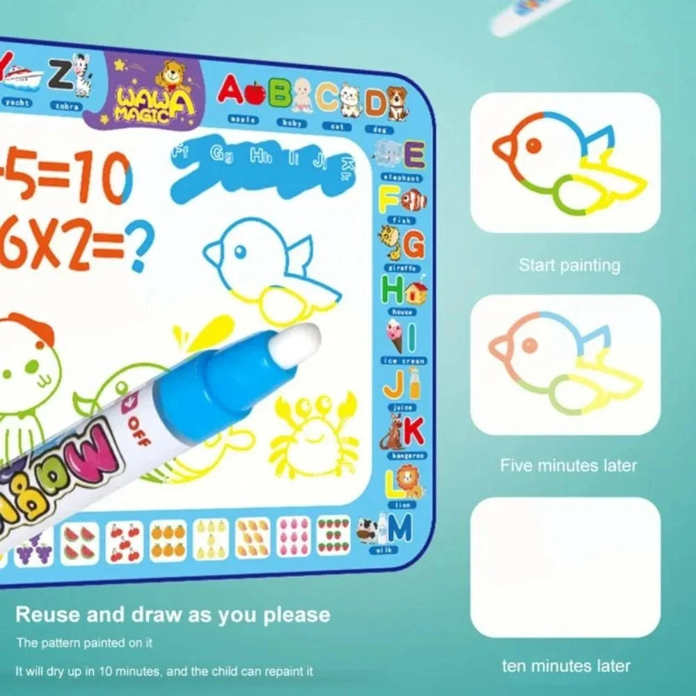 100X80Cm Water Doodle Mat Magic Drawing Doodling Mat Coloring Mat Drawing Board Educational Toys for 2-7 Years Old Boys and Girl