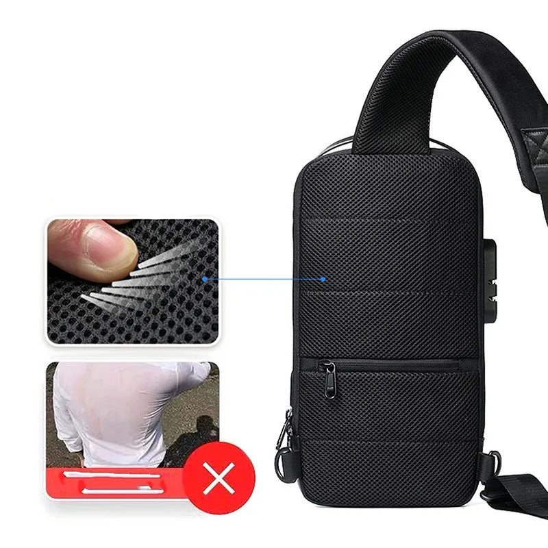 Anti-Theft USB Crossbody Bag – Waterproof & Stylish