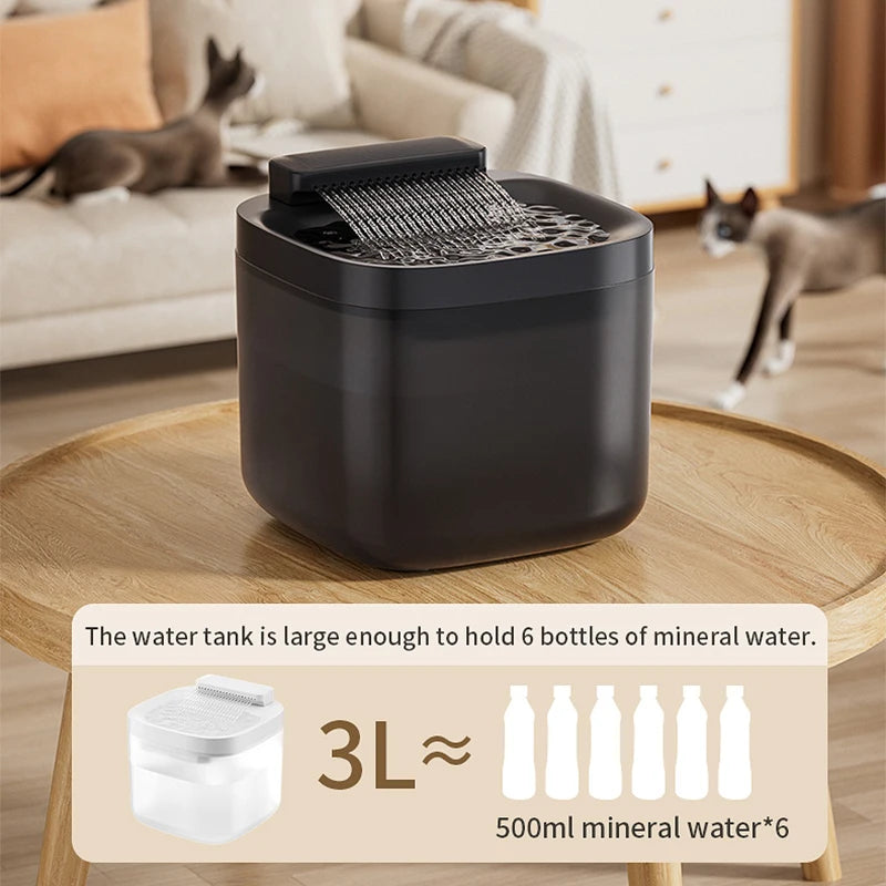 "3L USB Cat Water Fountain – Quiet Pump, Filter & Auto Shut-Off"