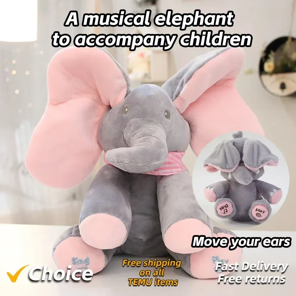 2025 New Hide-And-Seek Elephant Plush Toy Baby Hide-And-Seek Game Toy Singing Interactive Musical Toys Gifts