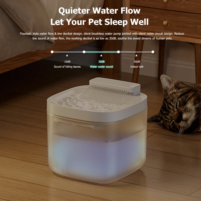 "3L USB Cat Water Fountain – Quiet Pump, Filter & Auto Shut-Off"