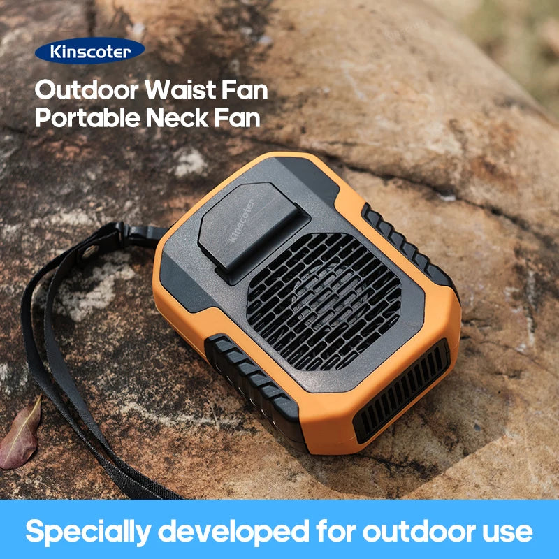 "Portable Neck & Waist Fan – 6000mAh Rechargeable USB Cooling Device"